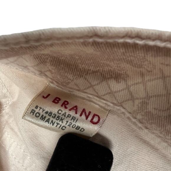 J Brand Capri Romantic Skinny Pants Cream Tan Damask Printed Stretch Women's 25 - Picture 3 of 11